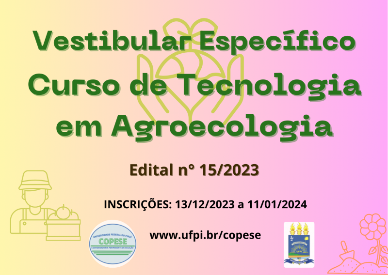 Vestibular para o Curso de Tecnologia em Agroecologia - Edital 15/2023