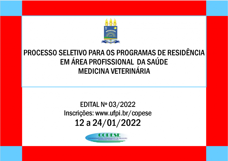 Residência Multiprofissional em área Profissional da Saúde - Edital 03/2022