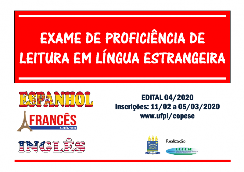 Exame de Proficiência - Edital 04/2020 - PROVAS ON-LINE