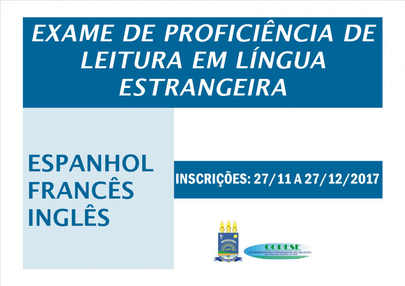 Exame de Proficiência de Leitura em Língua Estrangeira - Edital 20/2017
