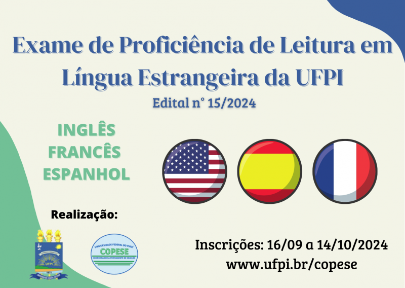 Exame de Proficiência - Edital 15/2024 -PROVAS ON-LINE